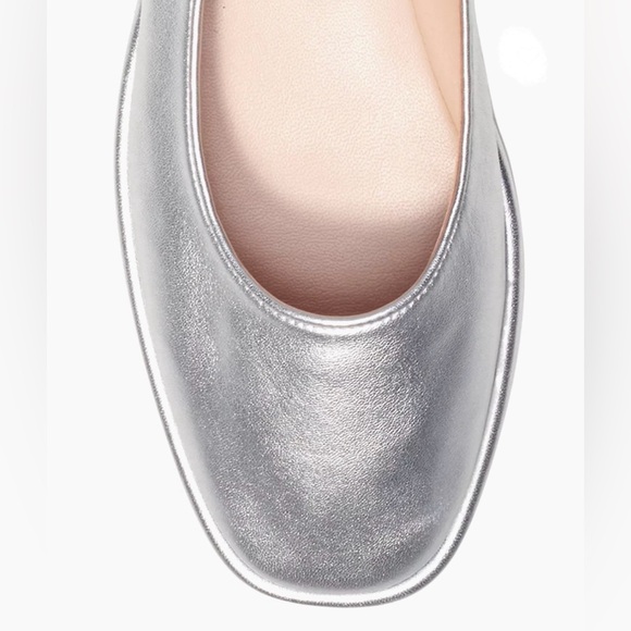 NWT COACH Emilia Silver Metallic Leather Ballet Flats - 9.5 - Picture 4 of 11